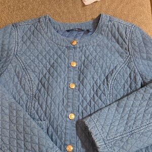 Isaac Mizrahi LIVE Blue Quilted Jean Jacket